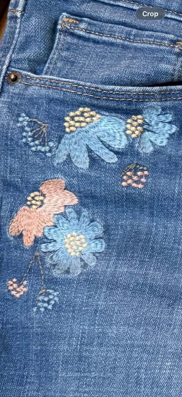 Levi's Mid Rise Skinny Floral Embroidered Jeans